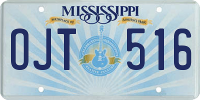 MS license plate OJT516