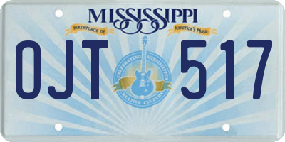 MS license plate OJT517