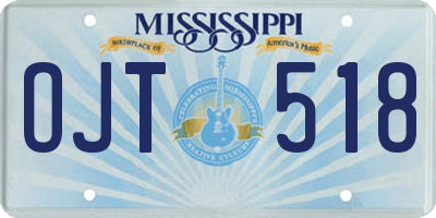 MS license plate OJT518