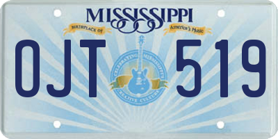 MS license plate OJT519