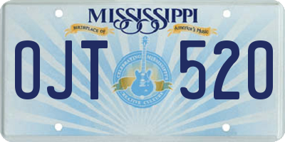 MS license plate OJT520