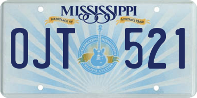 MS license plate OJT521