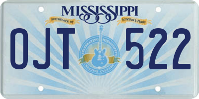MS license plate OJT522