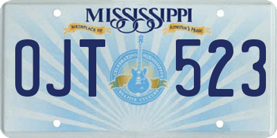 MS license plate OJT523