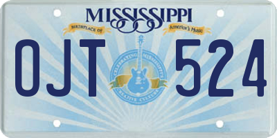 MS license plate OJT524