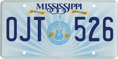 MS license plate OJT526