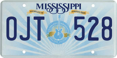 MS license plate OJT528