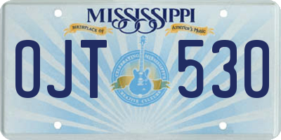 MS license plate OJT530