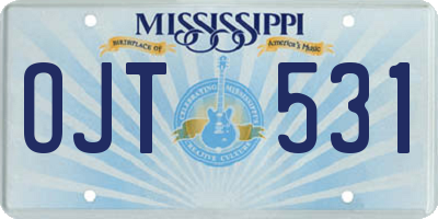 MS license plate OJT531