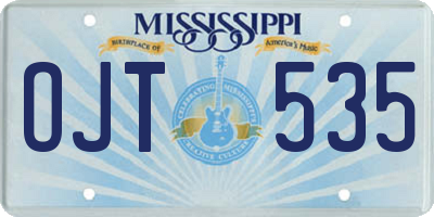 MS license plate OJT535