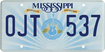 MS license plate OJT537