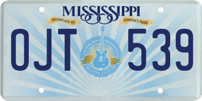 MS license plate OJT539