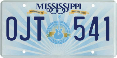 MS license plate OJT541