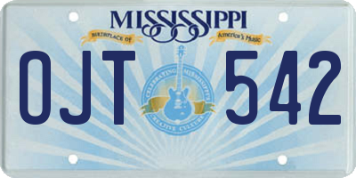 MS license plate OJT542