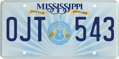 MS license plate OJT543