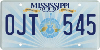 MS license plate OJT545