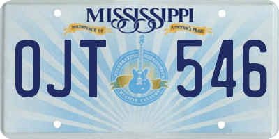 MS license plate OJT546