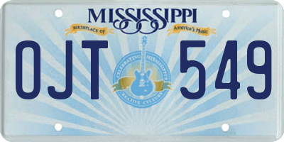 MS license plate OJT549