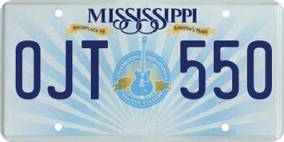 MS license plate OJT550
