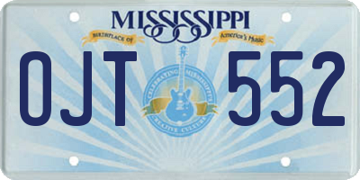 MS license plate OJT552