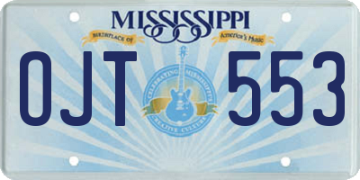 MS license plate OJT553