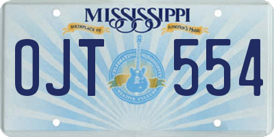 MS license plate OJT554