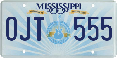 MS license plate OJT555