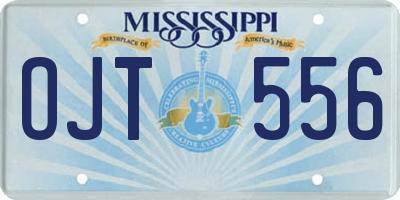 MS license plate OJT556