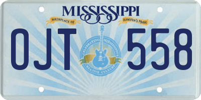 MS license plate OJT558