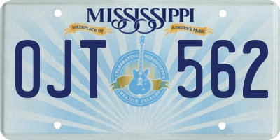 MS license plate OJT562
