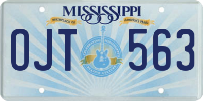 MS license plate OJT563