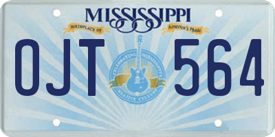 MS license plate OJT564