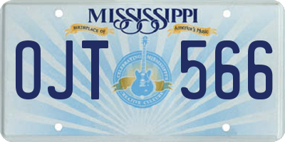 MS license plate OJT566