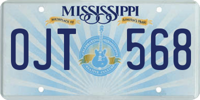 MS license plate OJT568