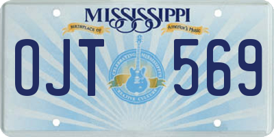 MS license plate OJT569
