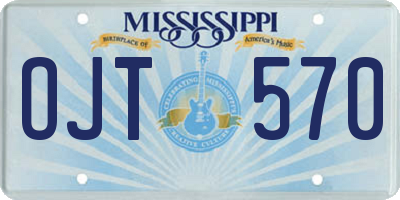MS license plate OJT570