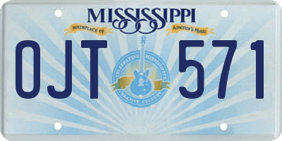 MS license plate OJT571