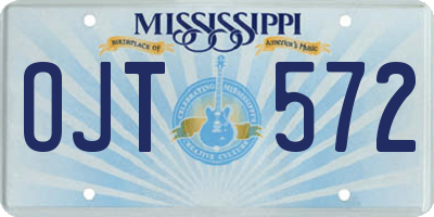 MS license plate OJT572