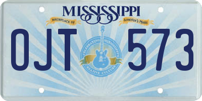 MS license plate OJT573