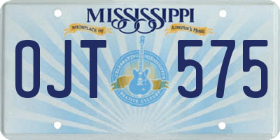 MS license plate OJT575