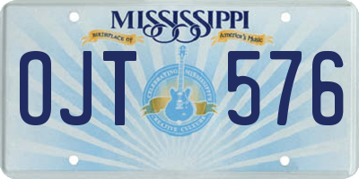 MS license plate OJT576