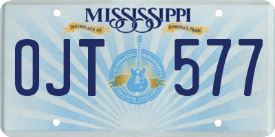 MS license plate OJT577