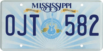 MS license plate OJT582
