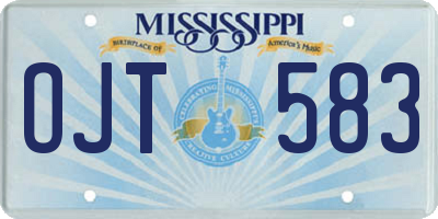 MS license plate OJT583