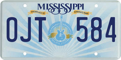 MS license plate OJT584