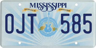 MS license plate OJT585