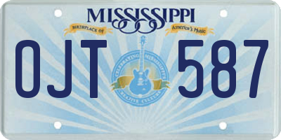 MS license plate OJT587