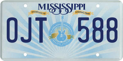 MS license plate OJT588