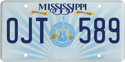 MS license plate OJT589