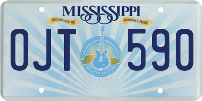 MS license plate OJT590